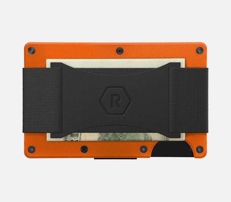 The Ridge محفظة ريدج للرجال - محفظة مدمجة نحيفة وعصرية وحامل بطاقات، محفظة جيب أمامية محمية من RFID للرجال مع حزام نقدي مدمج (برتقالي بيسكامب) - Image 3